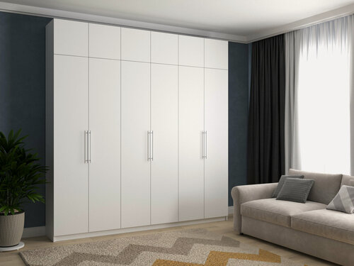 Изображение товара Шкаф распашной Калифорния-6 с антресолью Белый для одежды шестидверный 270*250*60