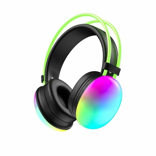 Наушники беспроводные Menron M002, с RGB-подсветкой, с микрофоном