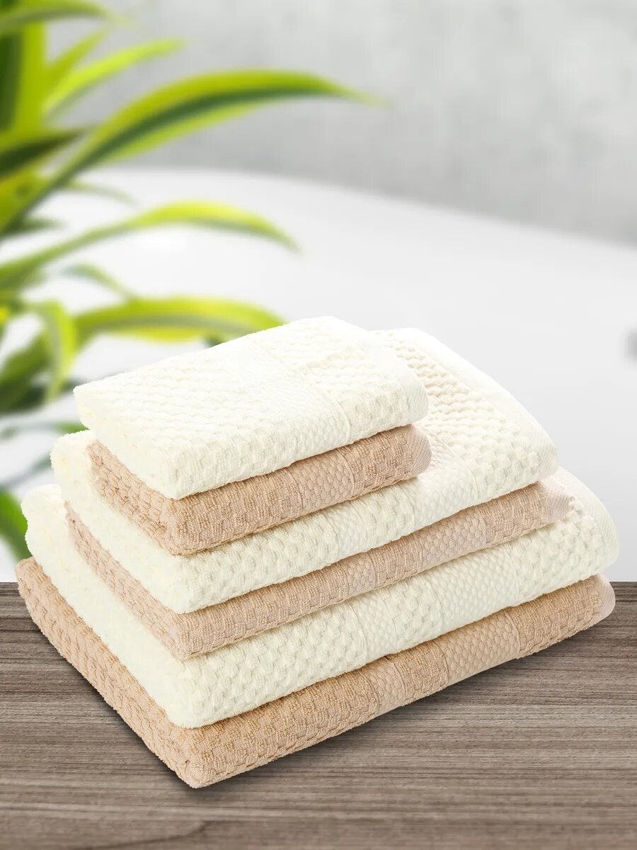 Полотенце махровое банное набор 6 шт — фото 1