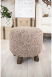 Пуфик для прихожей, съемный чехол букле, круглый, детский, маленький, 25х25х25 см