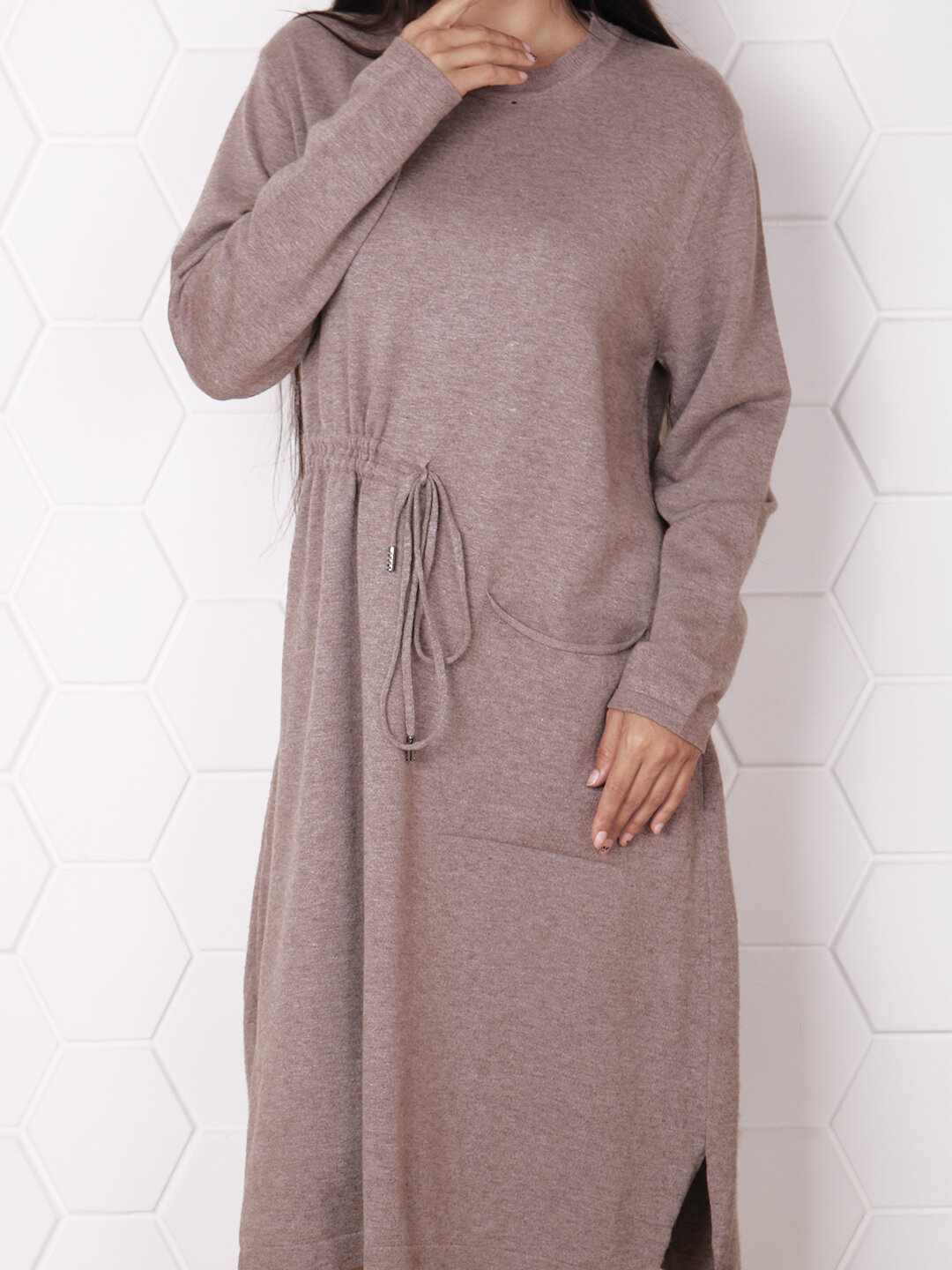 Туника , размер One Size, бежевый меланж — фото 1