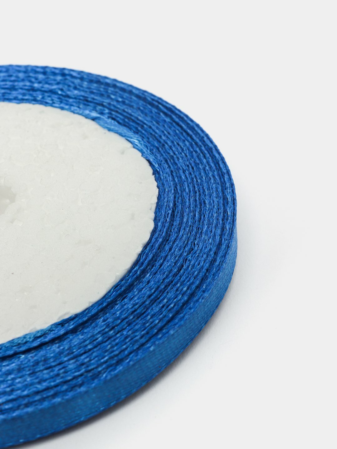 Атласная лента, для рукоделия, синяя, ширина 6 мм, длина 13 м — фото 1