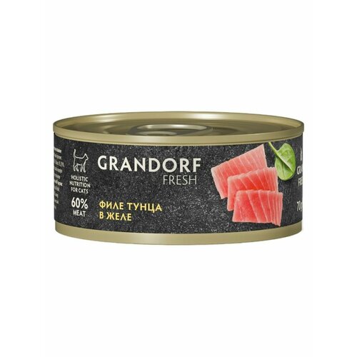 GRANDORF FRESH Влажный корм для кошек, филе тунца в желе - 6 шт* 70 г