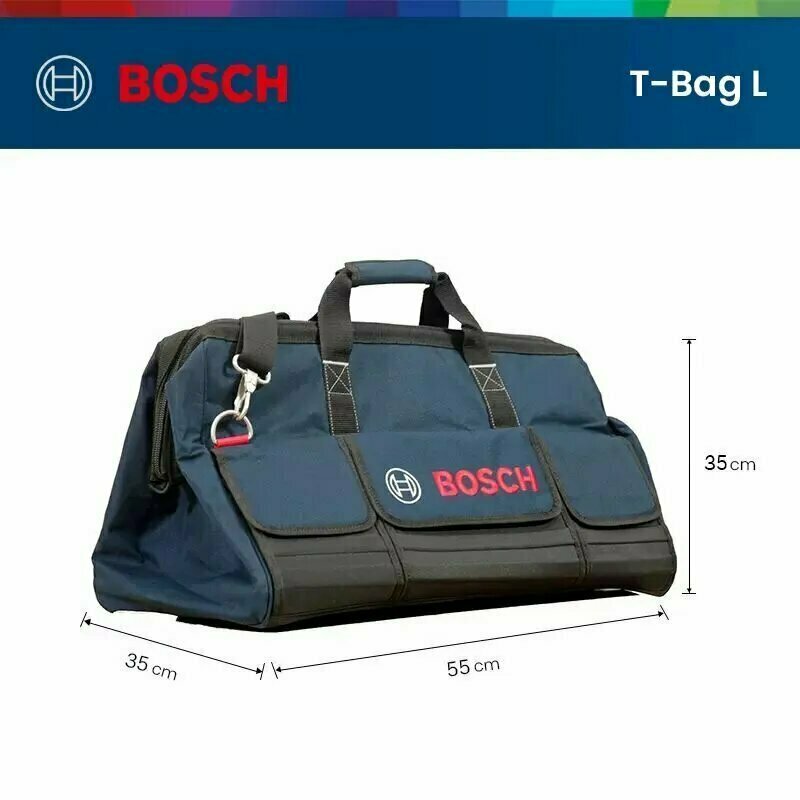 Сумка для инструментов Bosch L-x, чёрный/синий, 35х55х35 см, грузоподъёмность 21кг