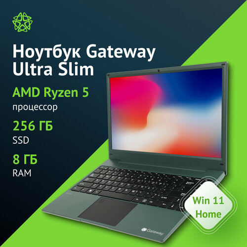 Ноутбук Gateway Ultra Slim 14 141 IPS AMD Ryzen 5 3500U 8ГБ SSD 256ГБ AMD Radeon Vega 8 зеленый gwnr51416-gr 30990₽