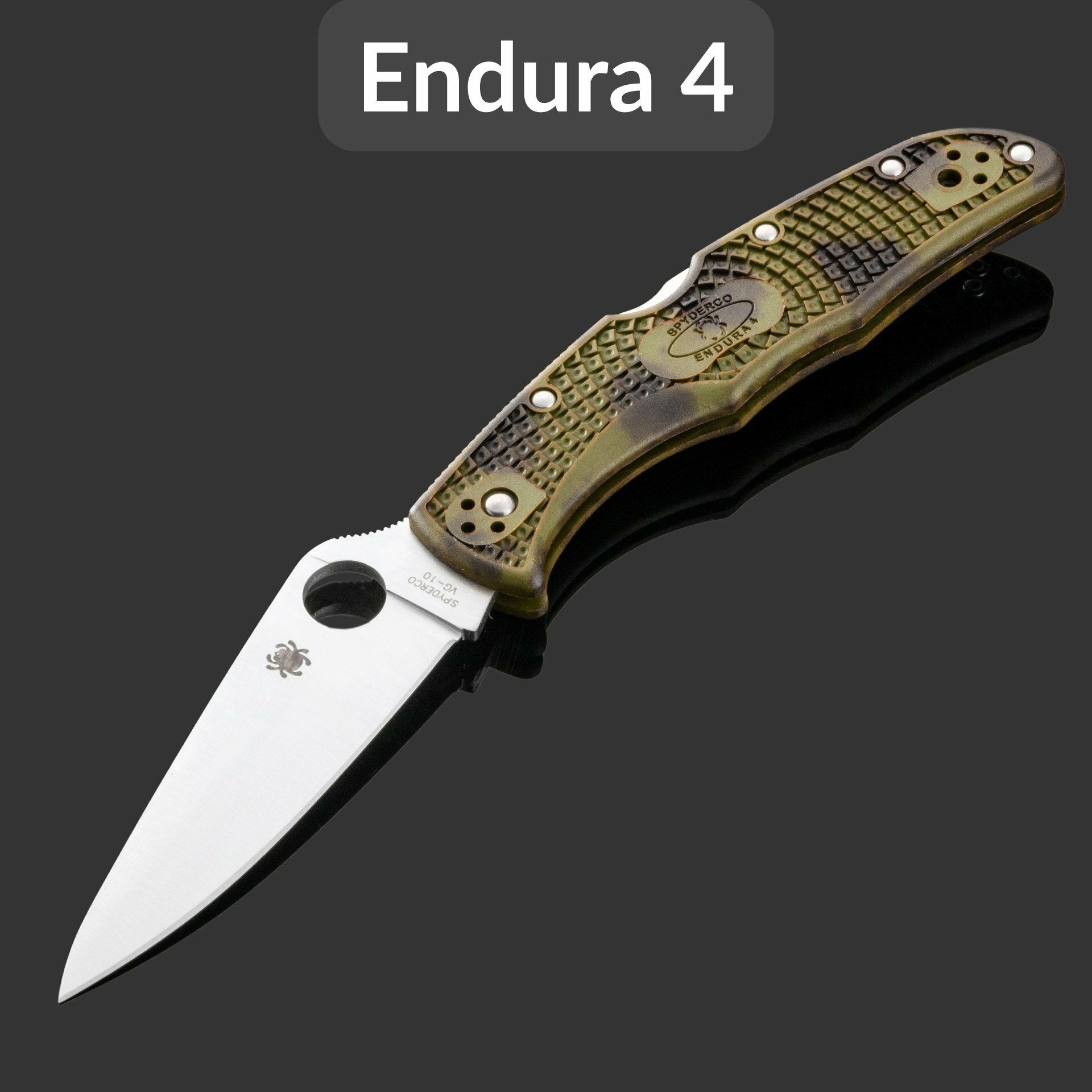 Складной нож Spyderco Endura 4 C10ZFPGR, сталь VG-10, рукоять Zome Green FRN