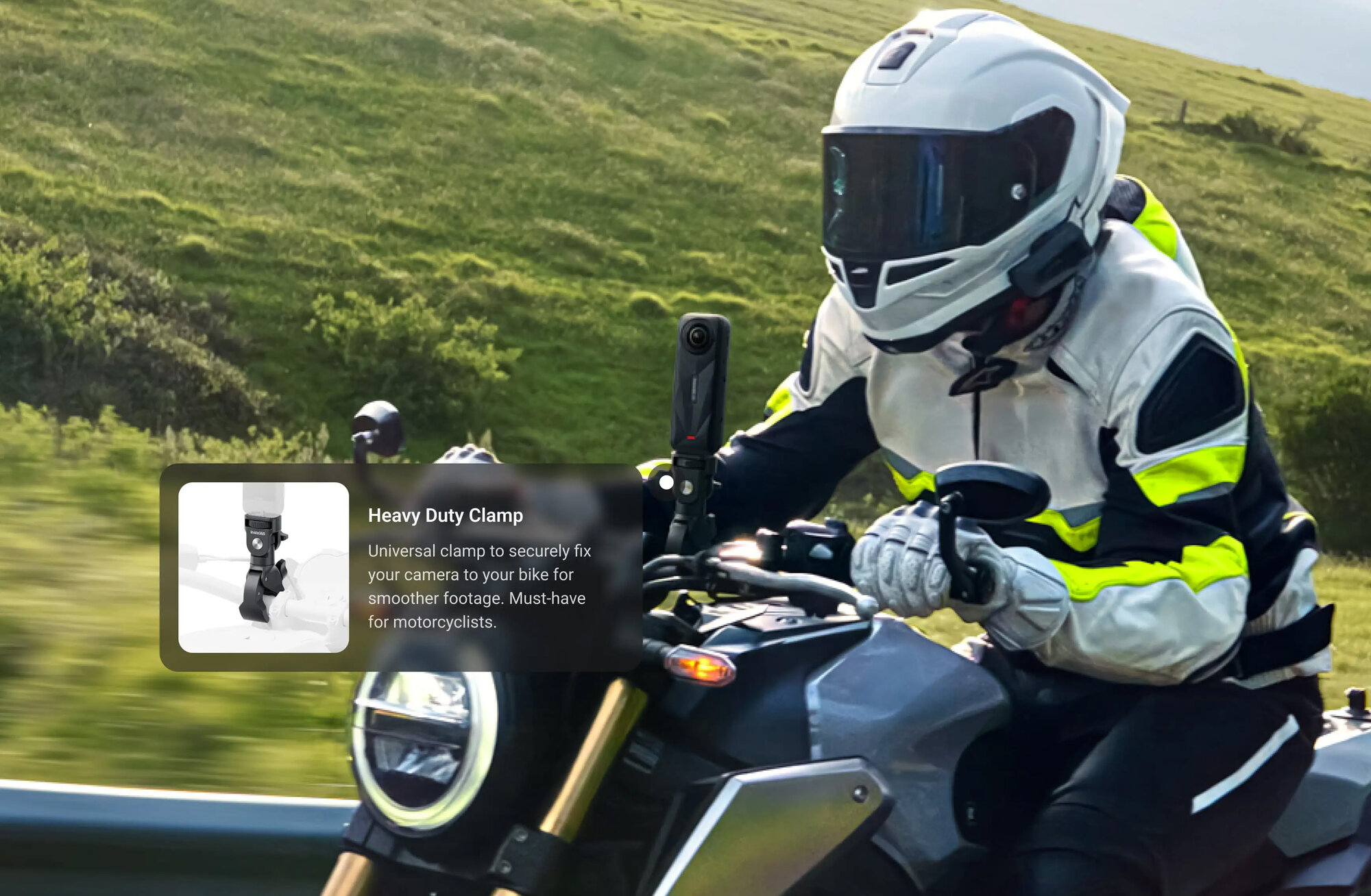 Экшн-камера Insta360 X5 Motorcycle Multiview Bundle, водонепроницаемая, 360° 8К, 72 МП, 4К60 fps, HDR — фото 1