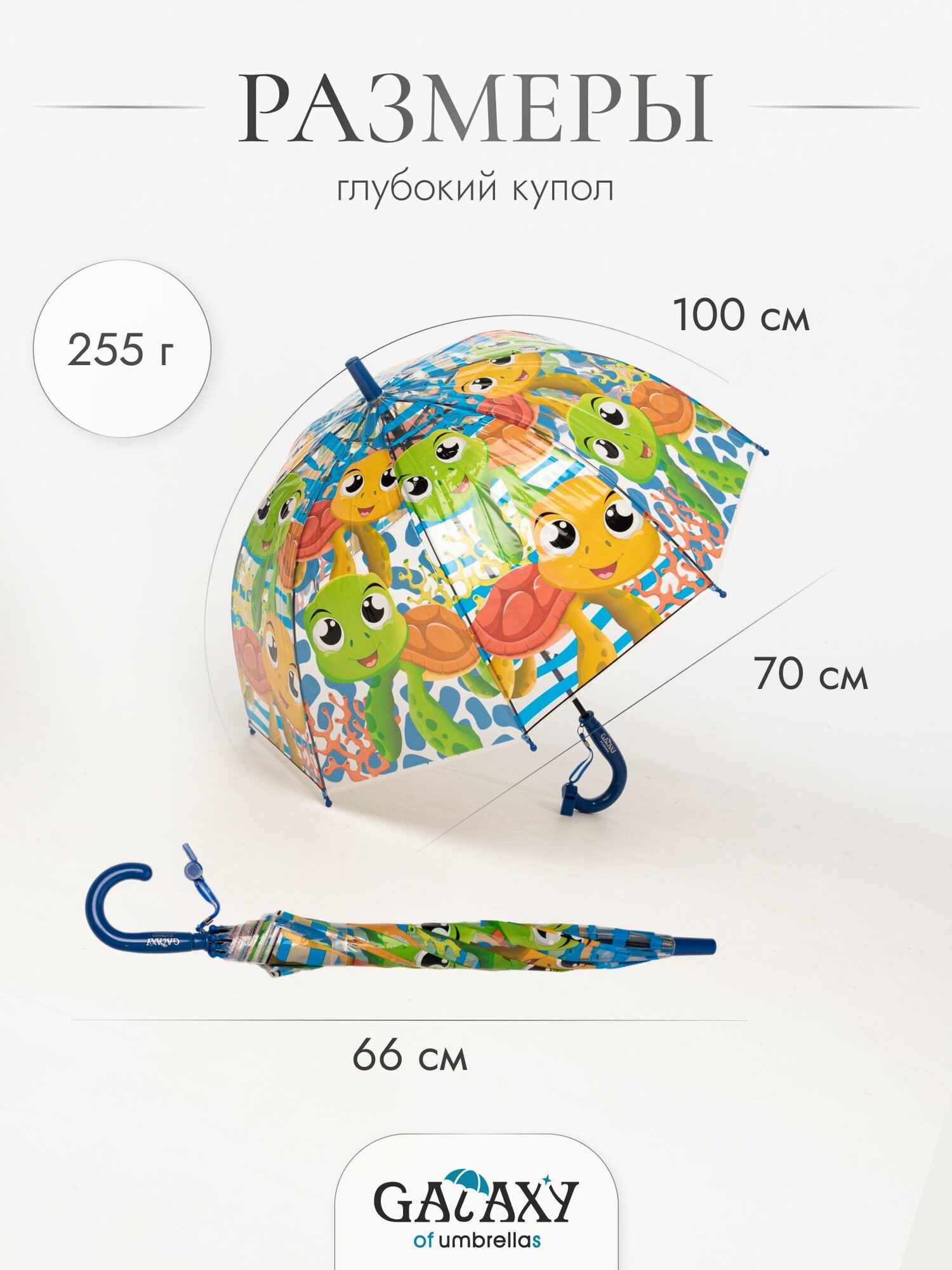 Зонт-трость GALAXY OF UMBRELLAS, синий — фото 1