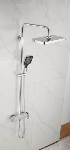 Изображение товара Душевой комплект с тропическим душем и смесителем, хорм латунный Belz B24658