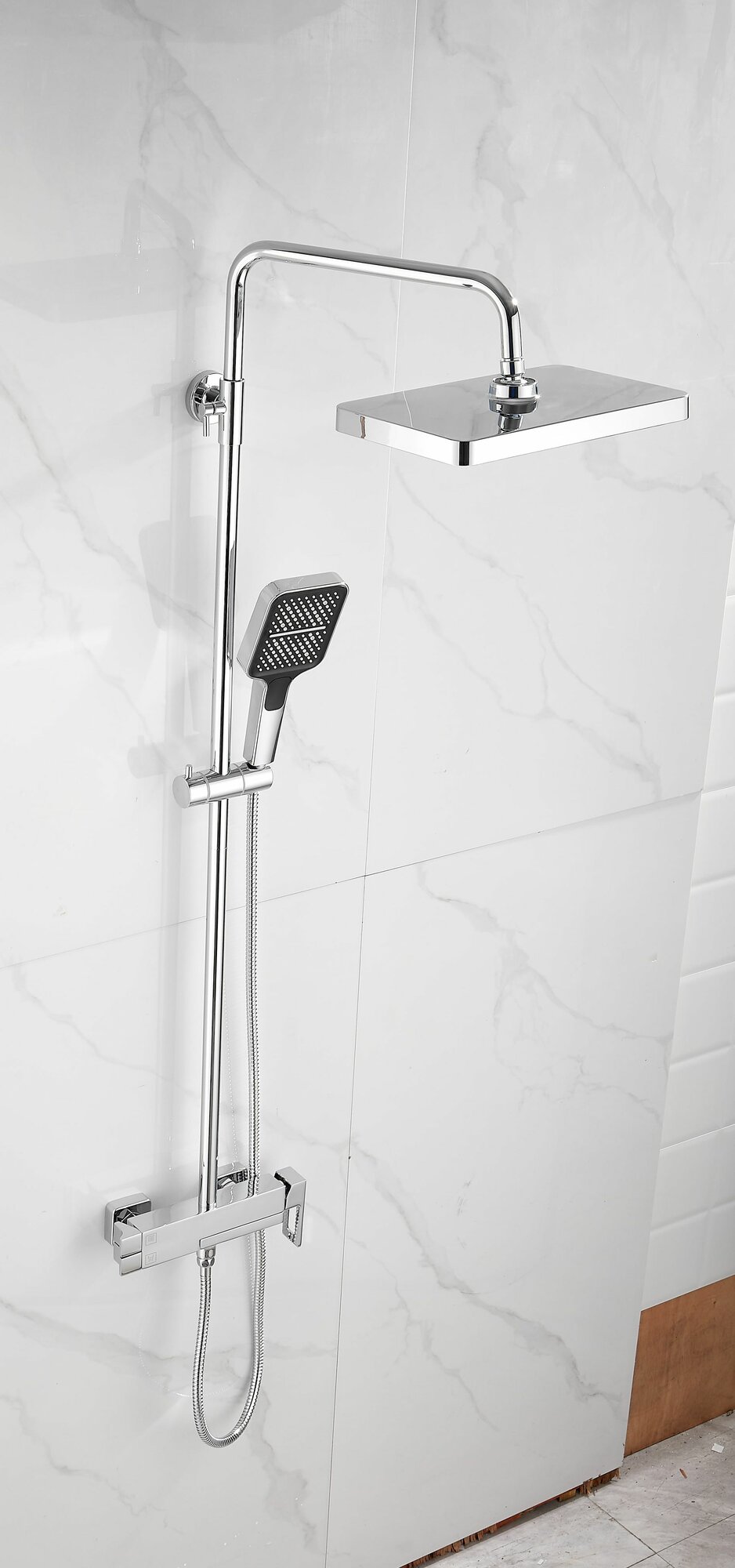 Душевой комплект с тропическим душем и смесителем, хорм латунный Belz B24658