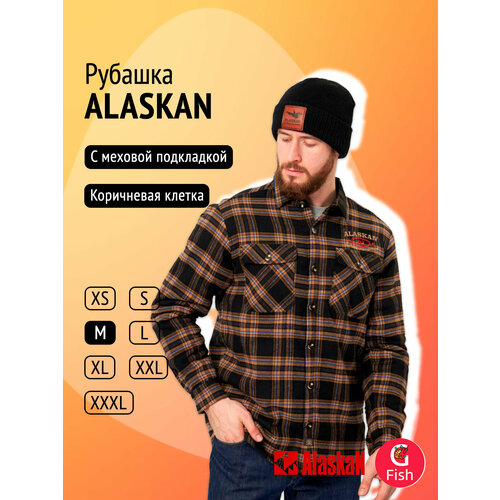 фото Рубашка alaskan, размер m, черный, коричневый