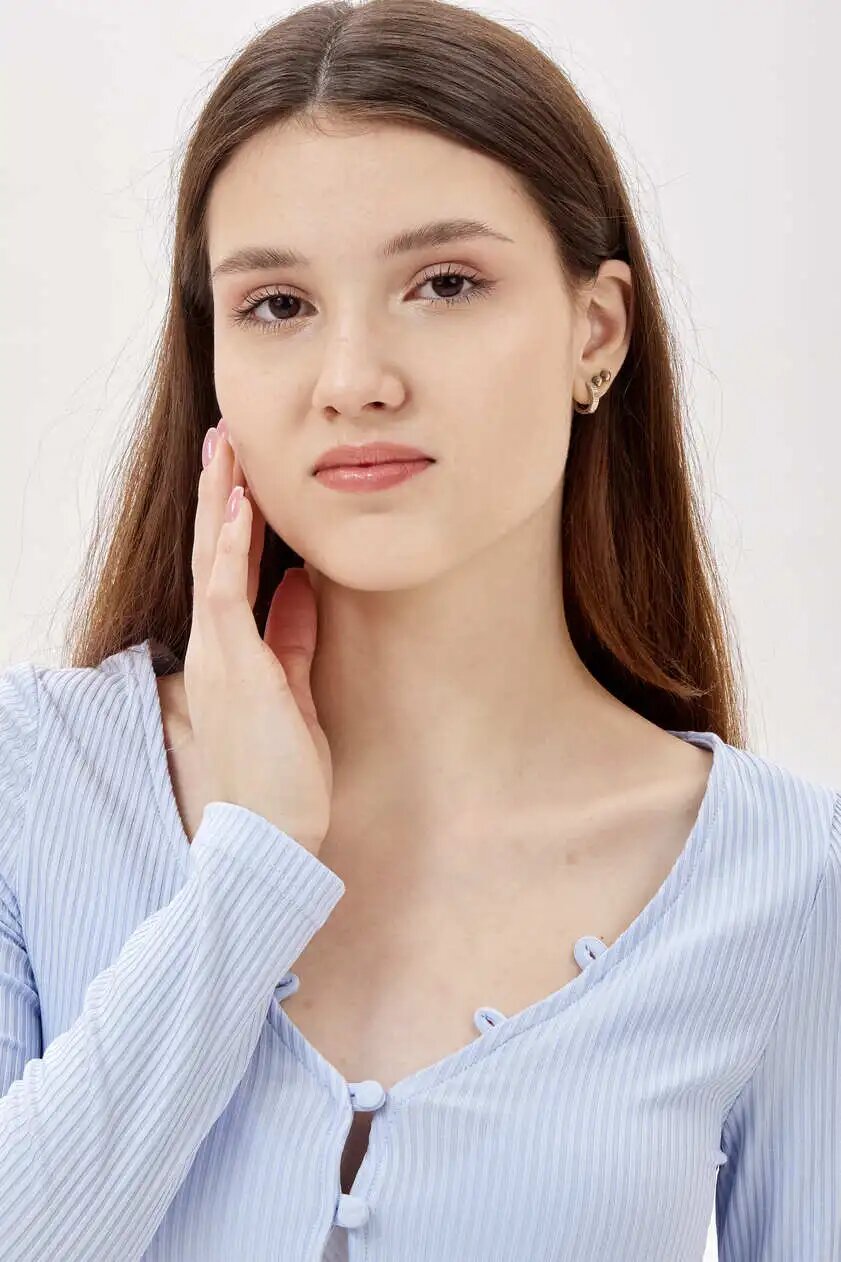 Лонгслив Selfie, размер L, , голубой — фото 1