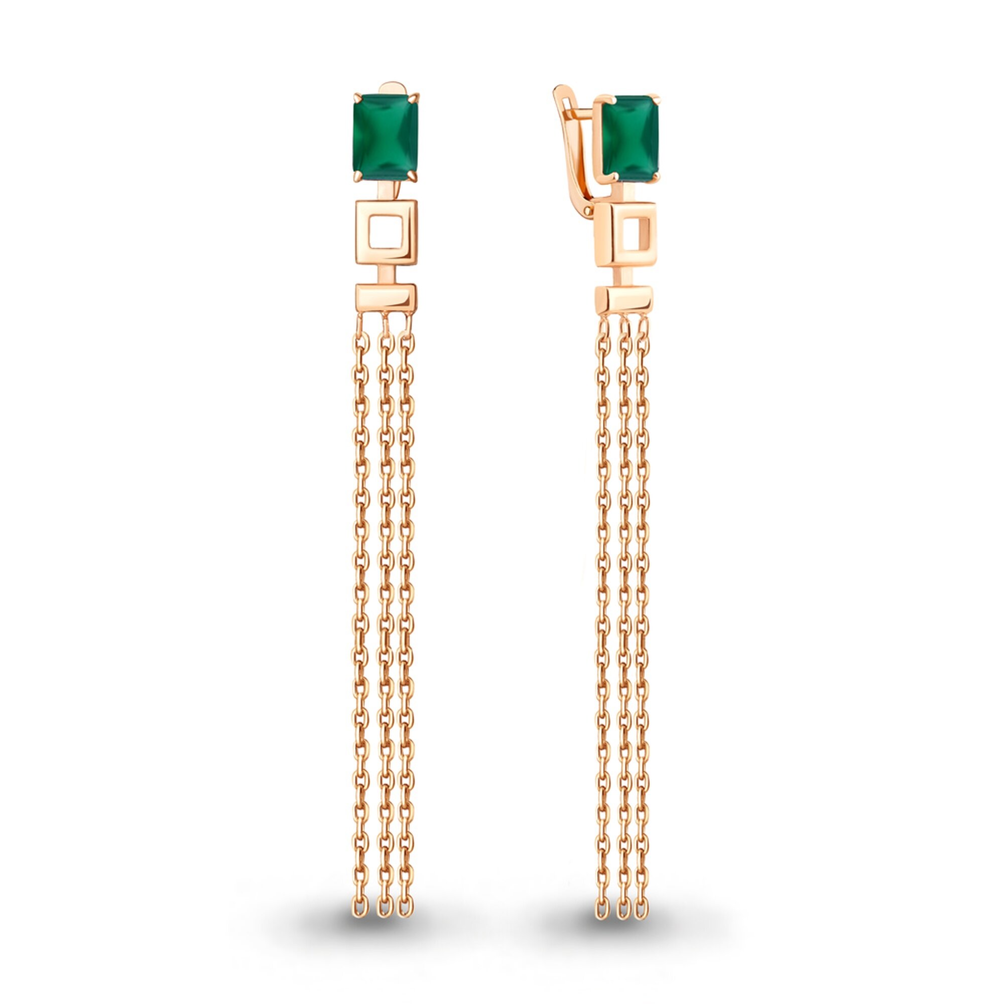 Серьги, серебро, 925 проба, золочение, агат