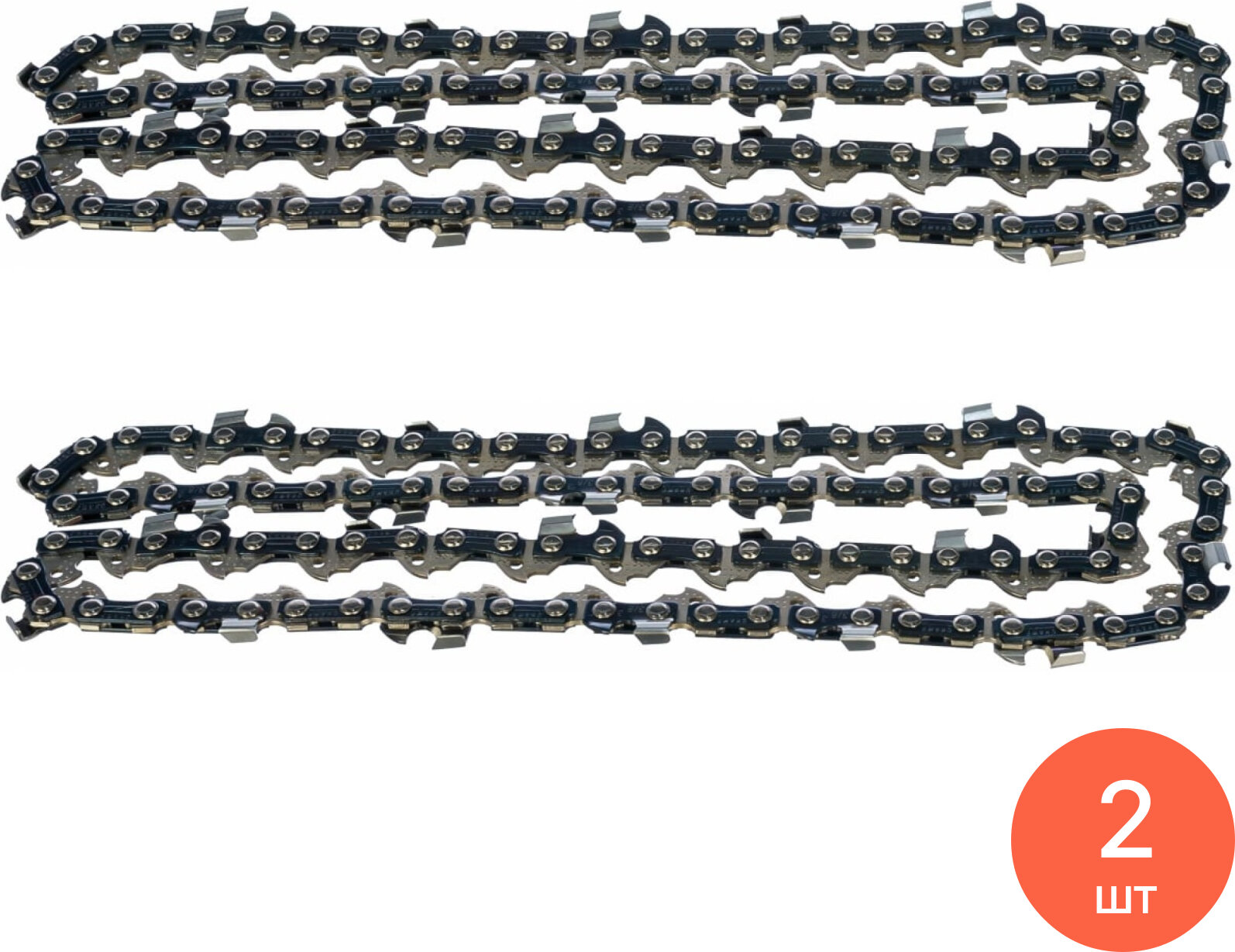 Цепь Champion / Чемпион A050-VS-50E PRO для бензопилы металлическая 50 звеньев 3/8 (0.375)дюйм 1.3мм / оснастка (комплект из 2 шт)