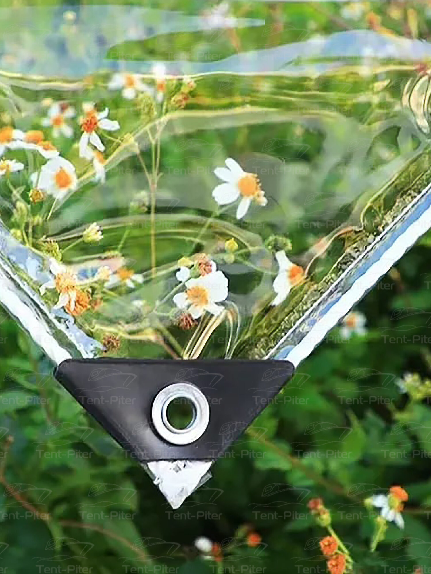 Прозрачный тент - окно с люверсами для беседки 200 см — фото 1