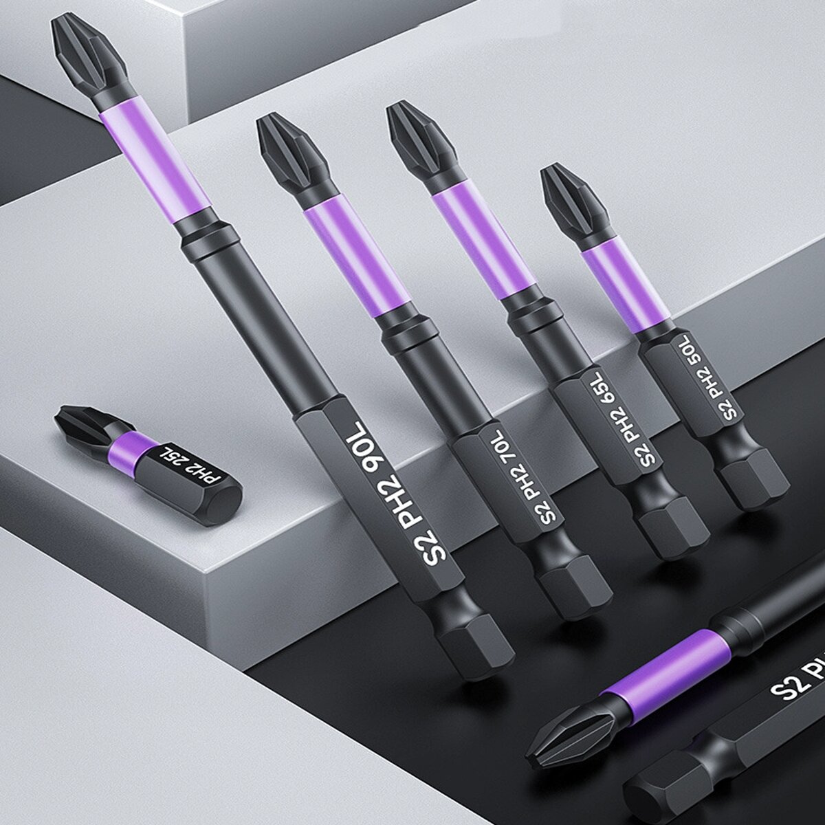 Ударные торсионные магнитные биты для шуруповертов и дрелей 6 штук