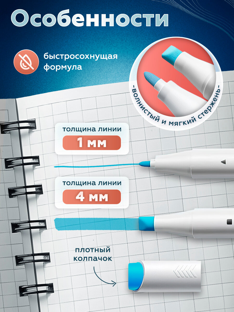 Текстовыделители пастельные фломастеры для скетчинга маркеры; набор 5 штук — фото 1
