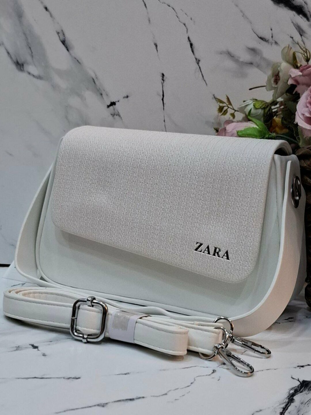 Сумка  ZARA, белый,