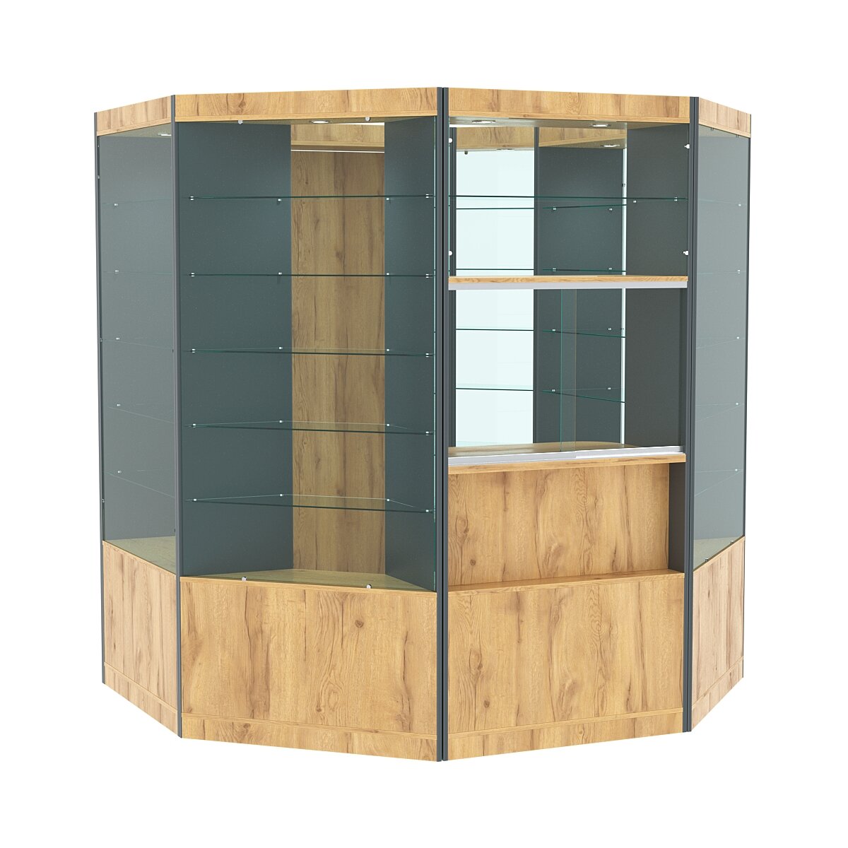 Павильон №4 из ДСП (4 84 кв. м) Дуб Золотистый и Темно-Серый