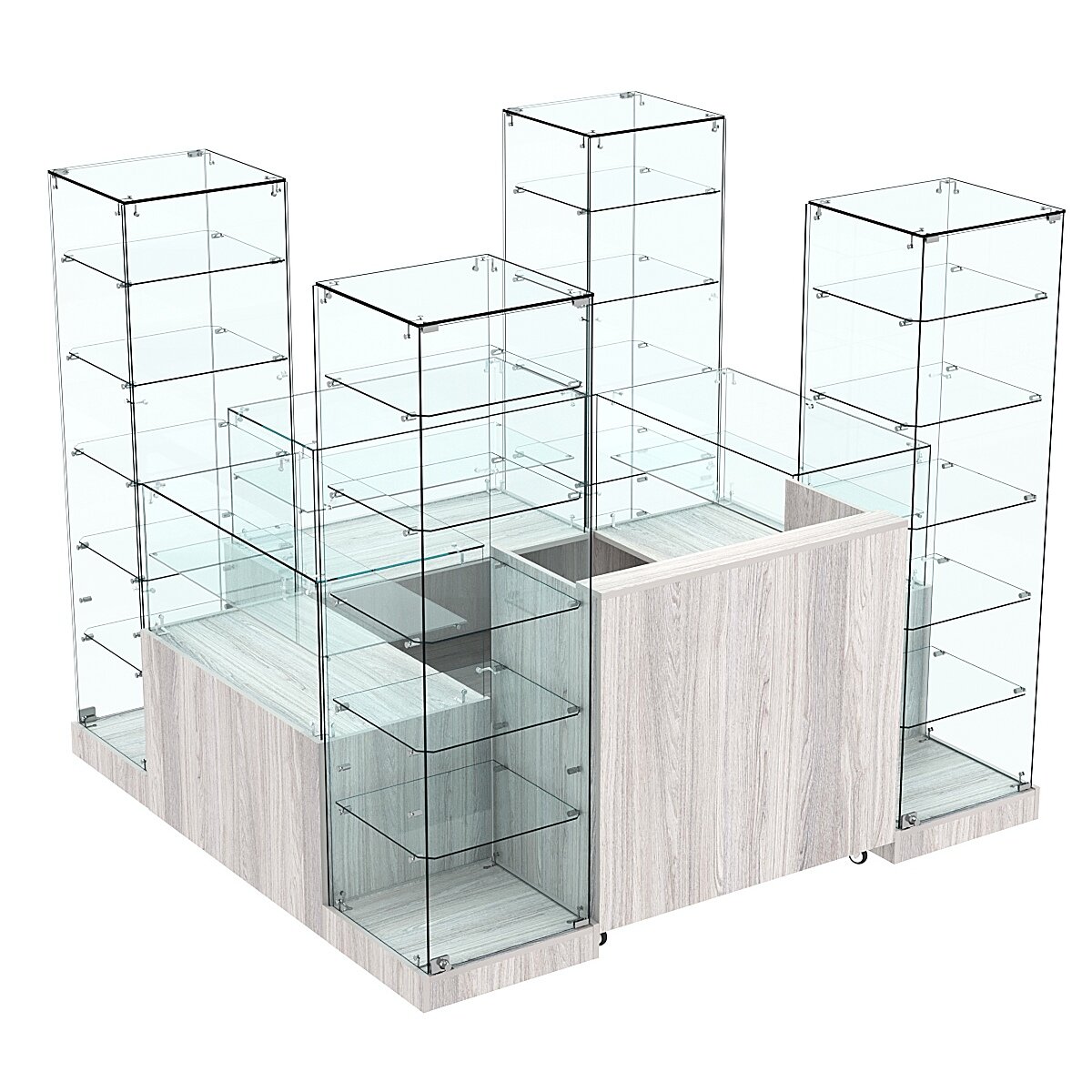 Торговый островок ХИТ продаж №16 (3, 24 кв. м), Ясень Анкор светлый - U31104