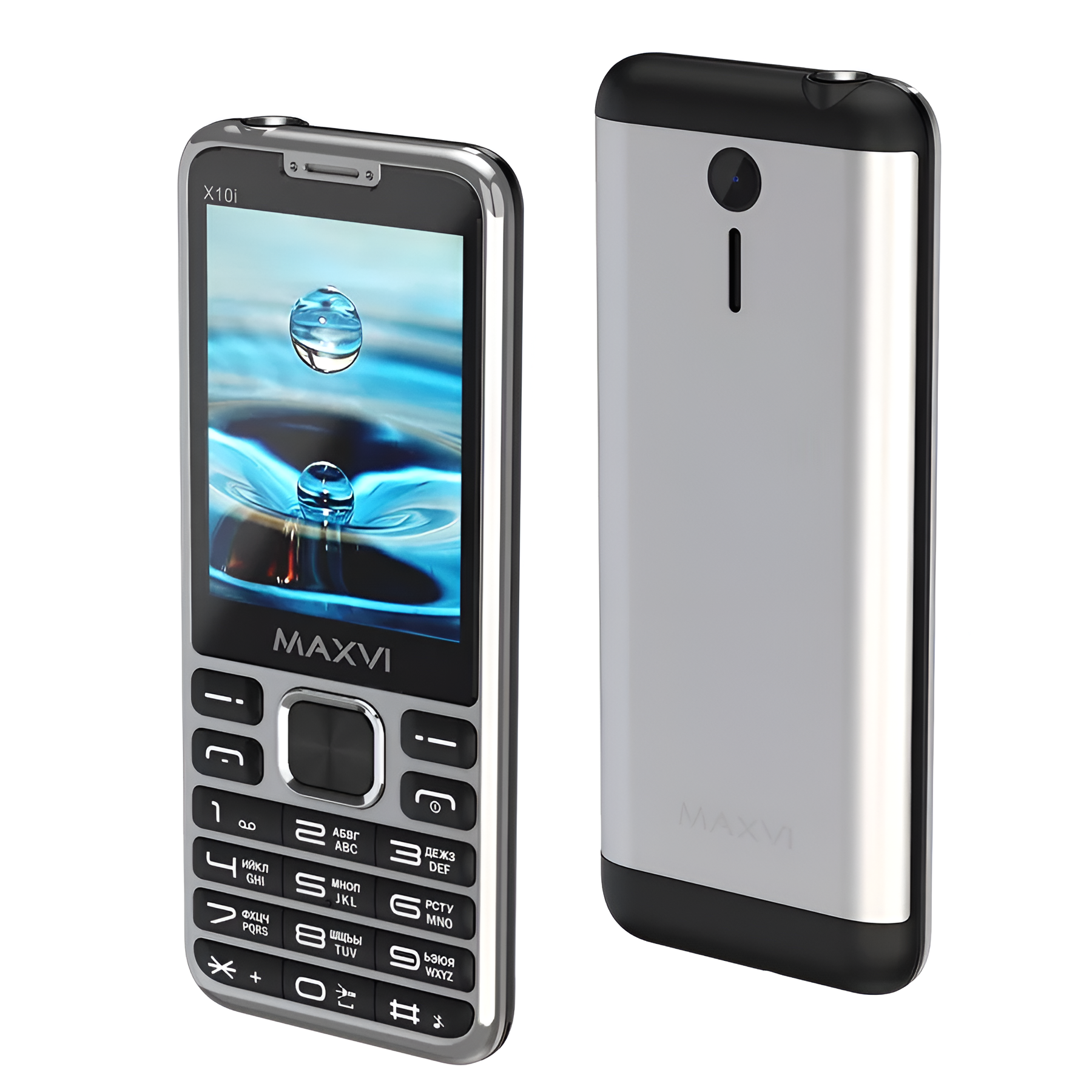 Кнопочный мобильный телефон MAXVI X10i Metallic Silver, экран 320x240