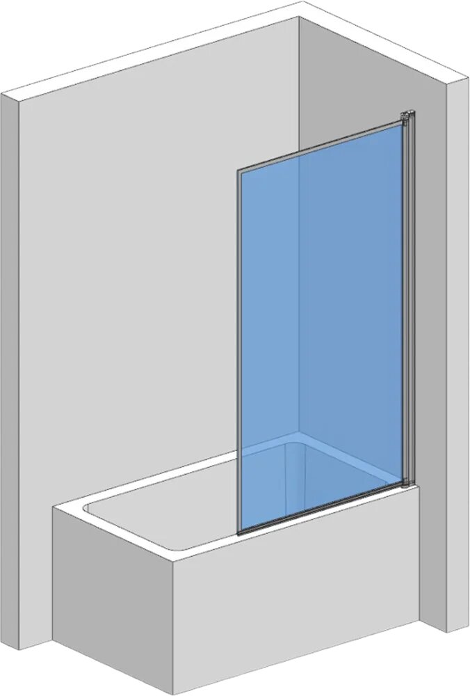 Душевая шторка на ванну AQUAme 80х140 см профиль черный, стекло прозрачное - фото №5