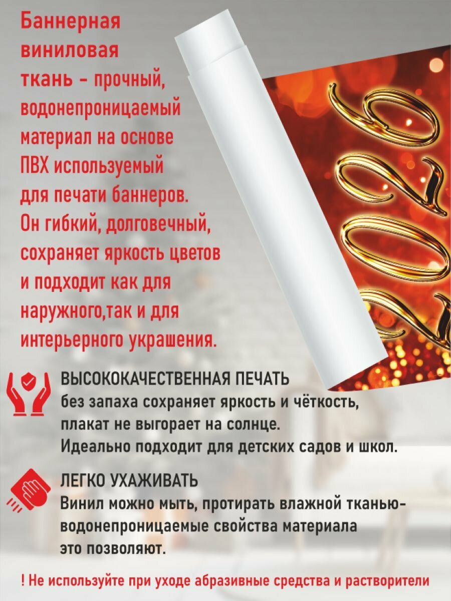 Новогодний баннер- плакат 50*150 см Плакат для украшения интерьера — фото 1