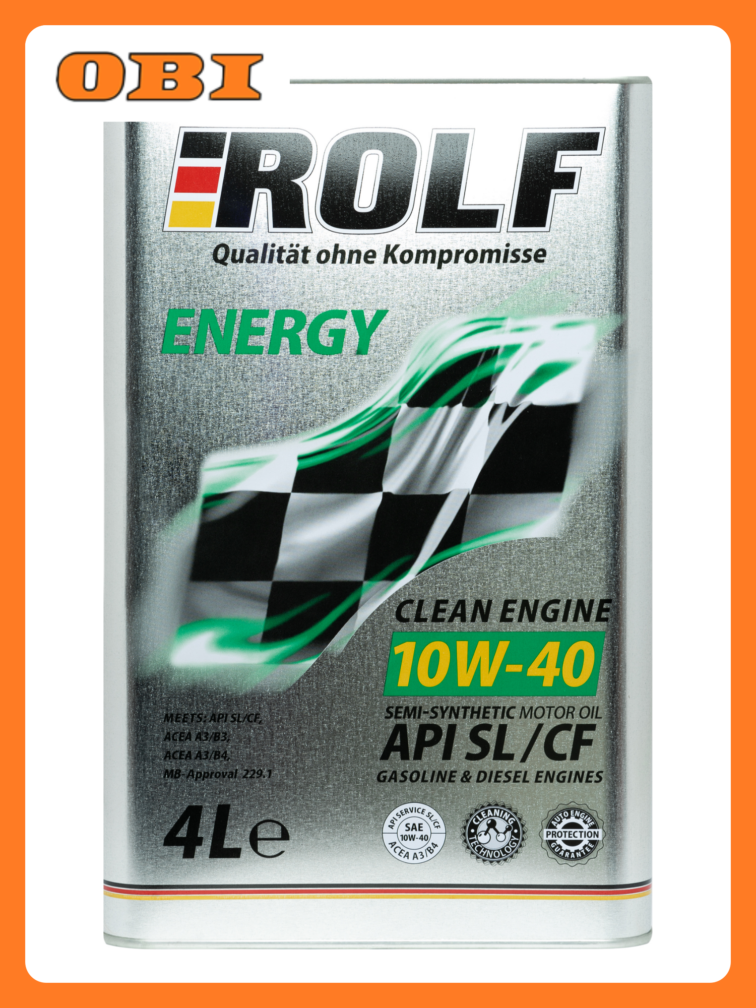 Моторное масло Rolf ENERGY 10W-40 SL/CF полусинтетическое 4 л
