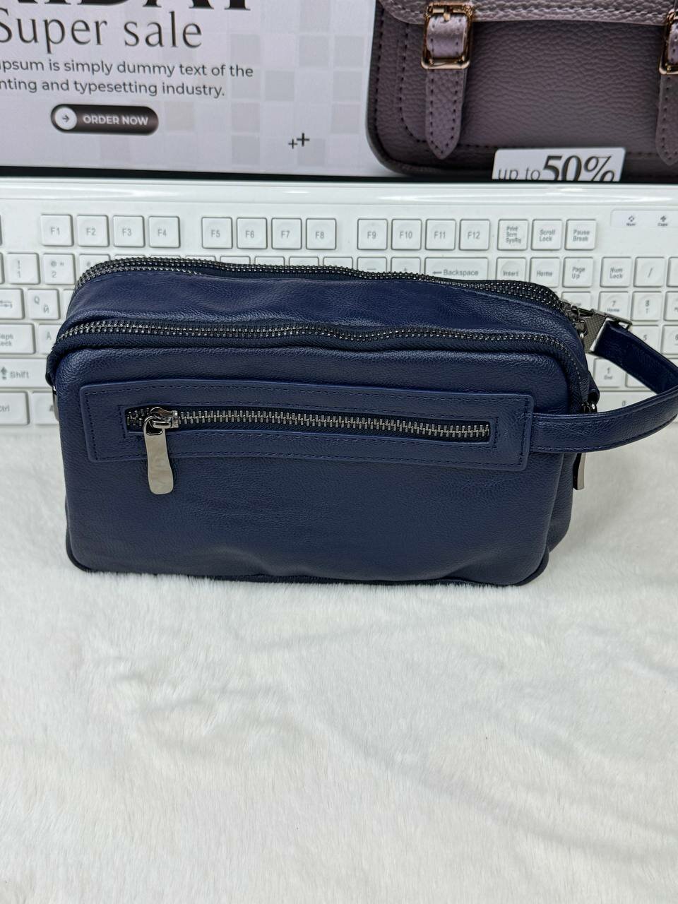 Сумка барсетка BOSS, синий — фото 1