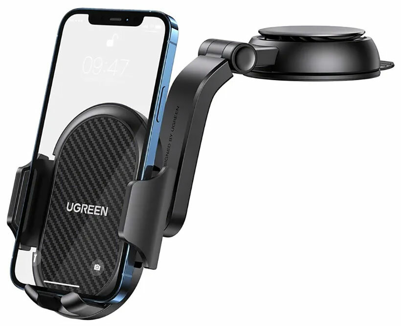 Держатель для телефона Ugreen LP405 (20473) Waterfall-Shaped Suction Cup Phone Mount, с присоской, черный