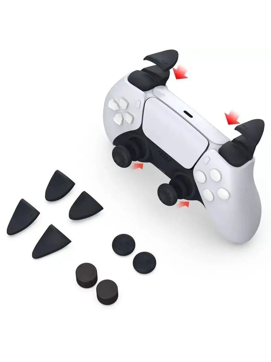 Накладки на стики PS5, накладки на стики ps5 для шутеров, черные, 8 шт