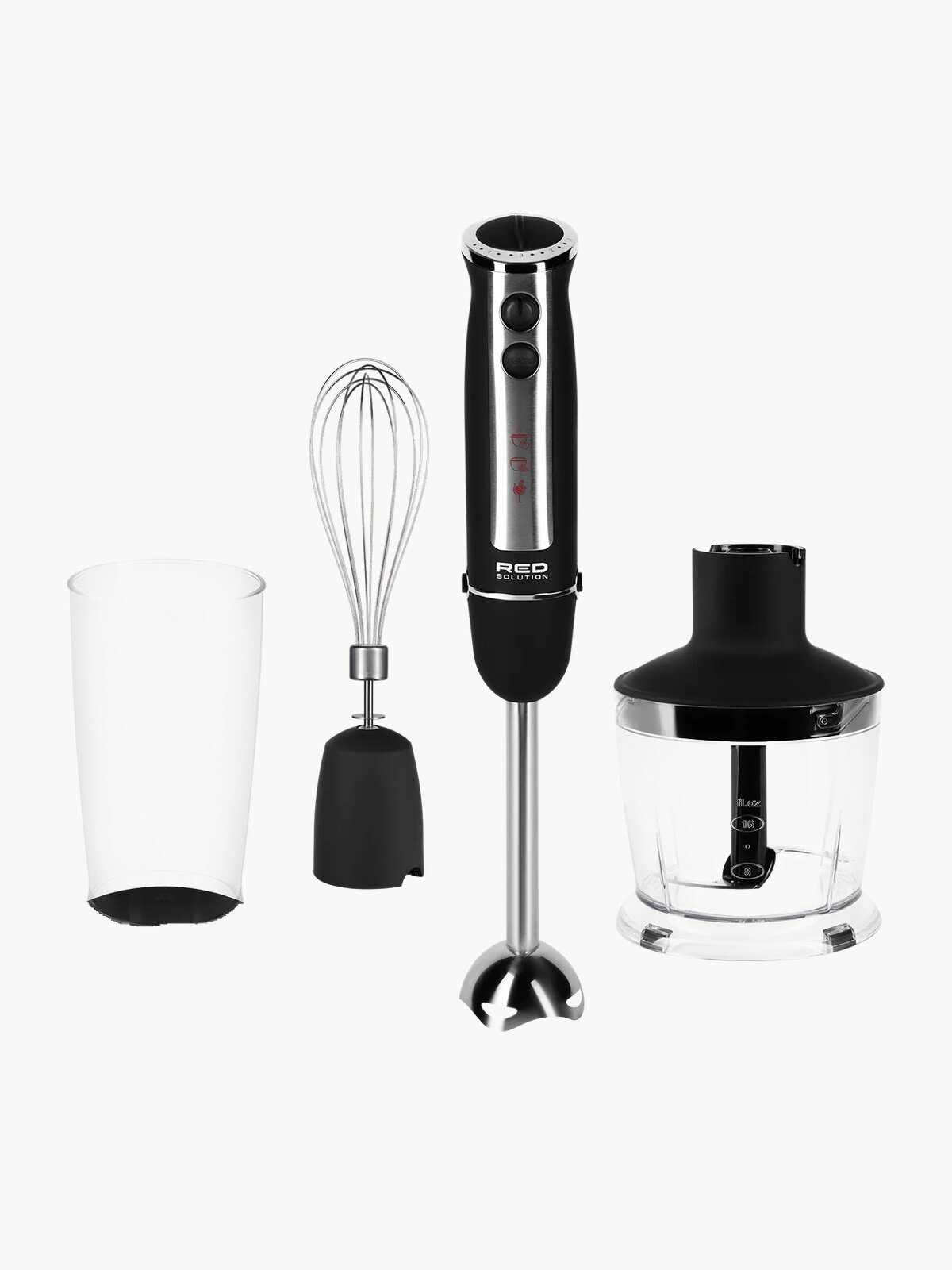 Блендер RED SOLUTION RHB-2908, 1200Вт, 5 скоростей, плавная регулировка, черный/серебристый