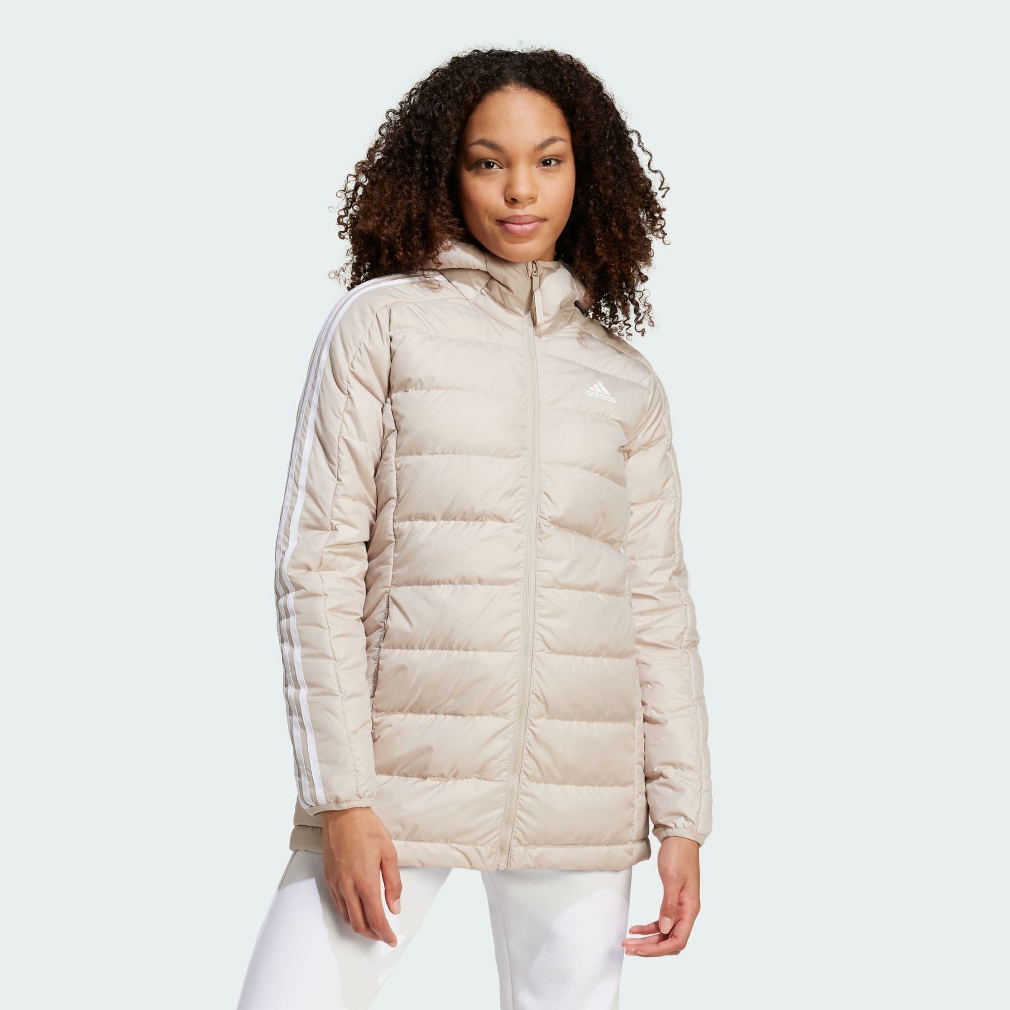 Пуховик adidas Essentials 3-stripes, размер S INT, бежевый