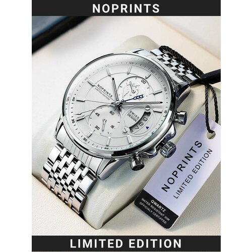 фото Наручные часы noprints, серебряный, белый