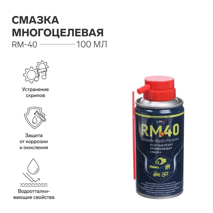 Смазка многоцелевая RM-40, проникающая, аэрозоль, 100 мл