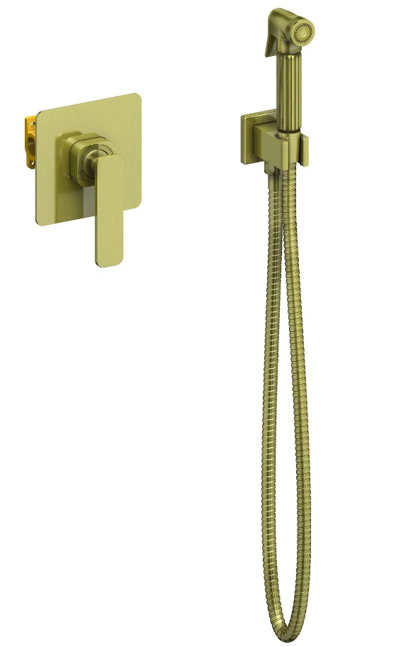Смеситель с гигиеническим душем Timo Torne 4389/02SM Antique, бронзовый латунь 1200 мм