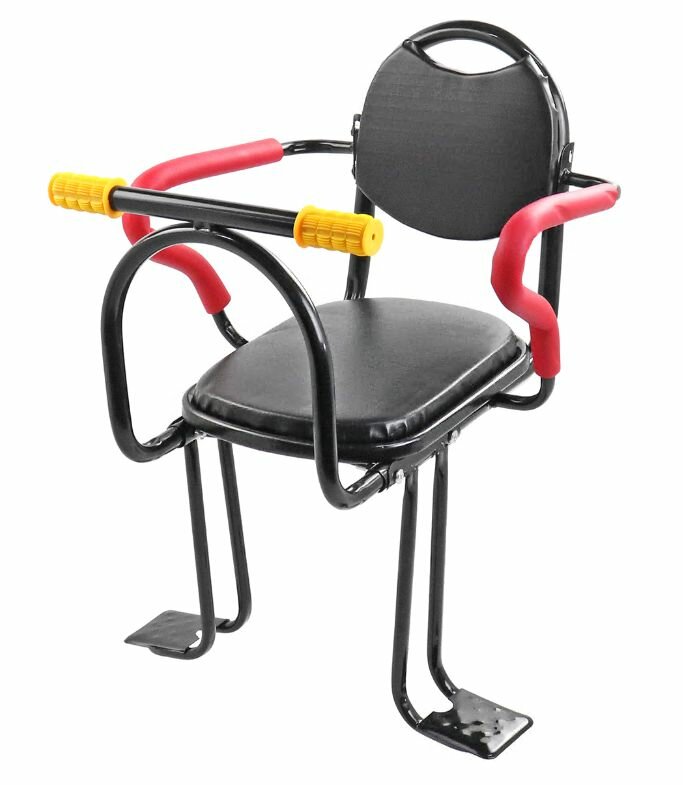 фото Седло-кресло детское на багажник (с подлокотниками, подножками, передн. ограничителем, с ручк