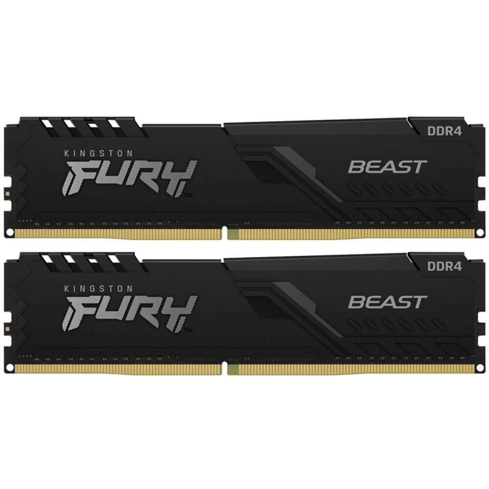 Модуль памяти DIMM 32Gb 2х16Gb DDR4 PC28800 3600MHz Kingston Fury Beast Black (KF436C18BBK2/32-SP) — фото 1