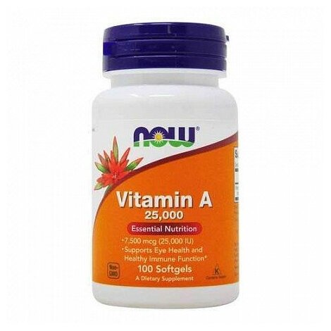 Изображение Капсулы NOW Vitamin А 25 000 МЕ, 100 шт.