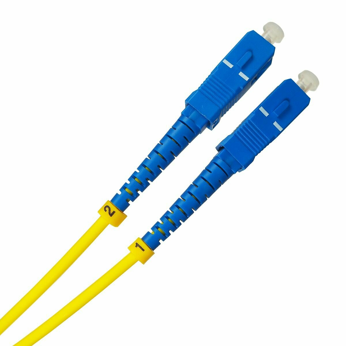 Патч-корд оптический BNH Tight Buffer, Duplex LC/SC/UPC, OS2 9/125, LSZH, 3мм, 2м, цвет: жёлтый, (B660.2-LC-SC-9-2-LSZH)