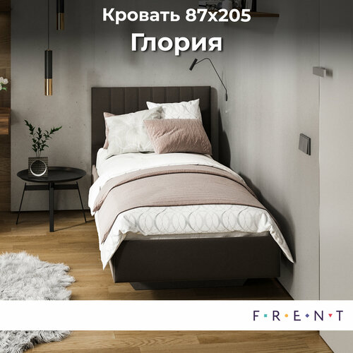 Кровать односпальная детская подростковая 80х200 FRENT Глория Велюр ULTRA Stone 17770₽