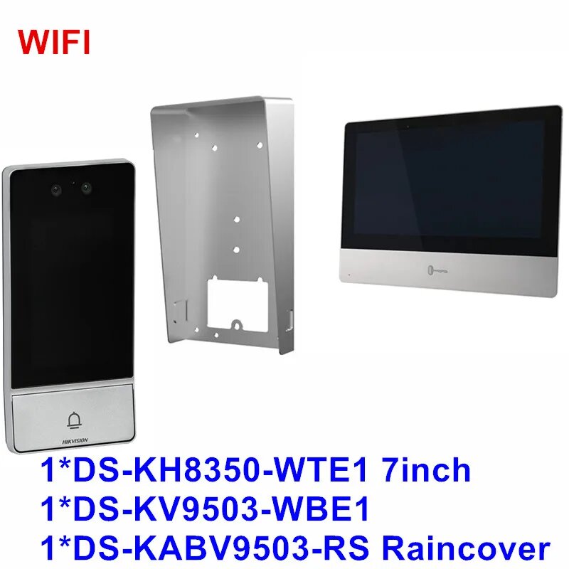 Беспроводной видеодомофон Hikvision DS-KV9503-WBE1 с распознаванием лиц, 8350 kit