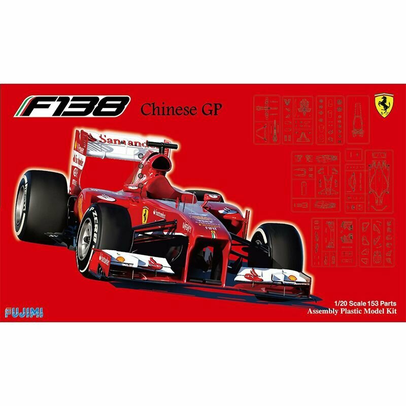 Сборная модель Машинка fujimi-09176 1/20 Ferrari F138 China GP 2013 Shanghai F1 Race Car model kit