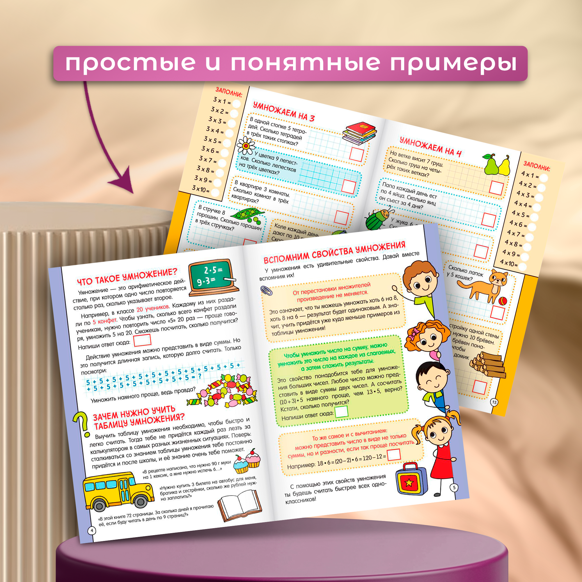 Книга обучающая "Учим таблицу умножения" 24 стр, 2-3 класс, разработано в соответствии с ФГОС, для детей — фото 1