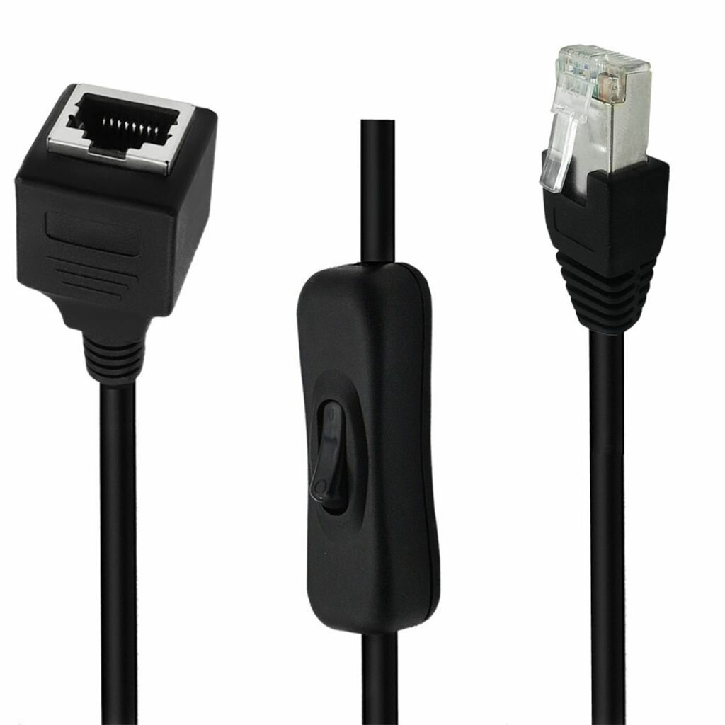 Удлинитель кабеля, Гигабитная сетевая перемычка Cat6e с переключателем от мужчины к женщине с прямой головкой