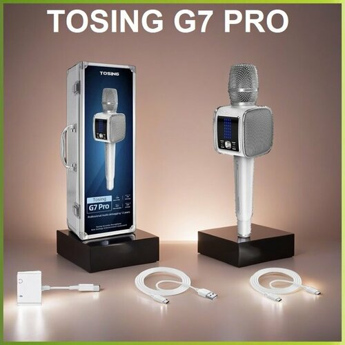 TOSING G7 PRO - Bluetooth караоке микрофон PREMIUM 20Вт Led экран запись без проводов 10970₽