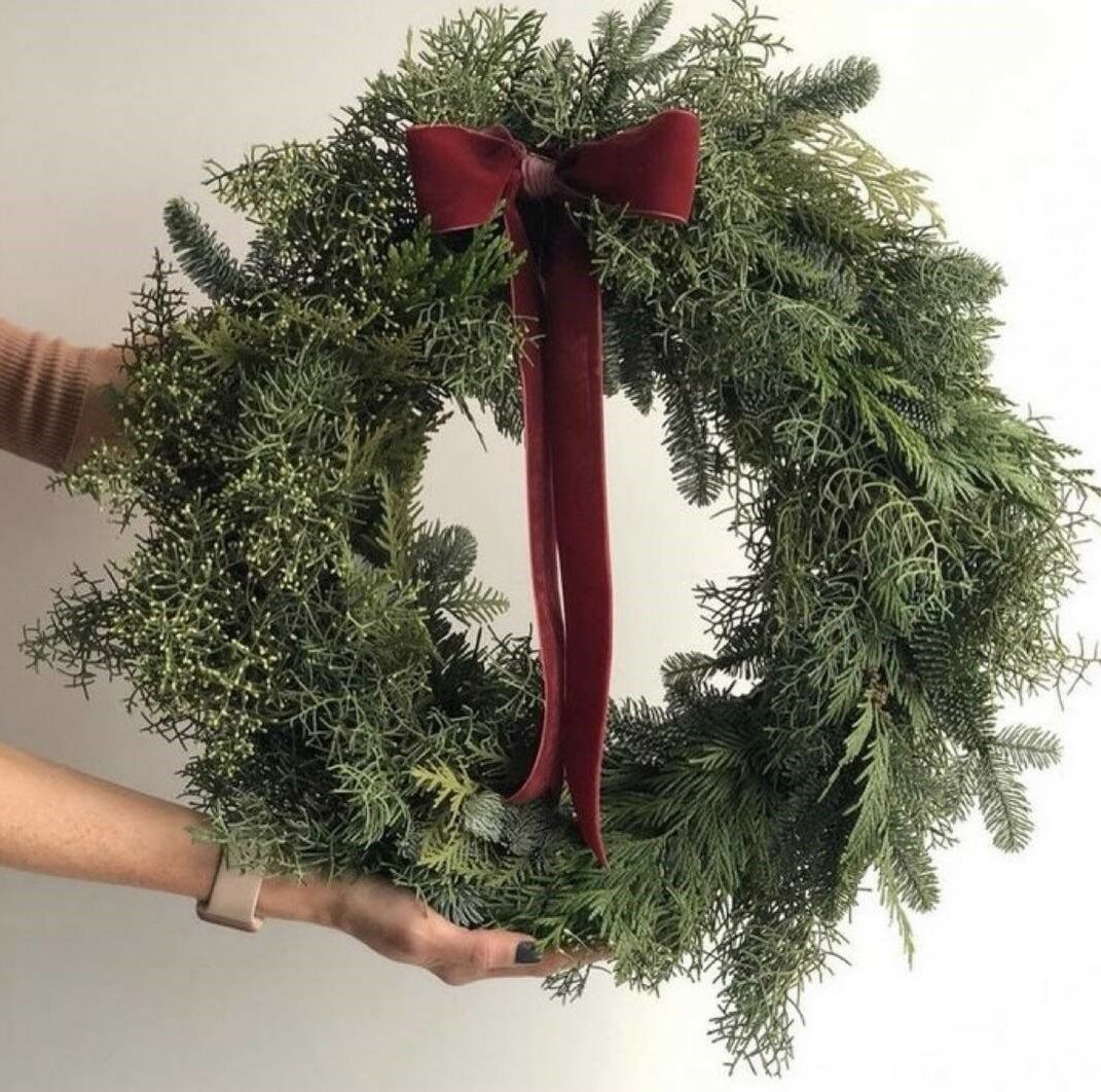Новогодний венок из хвои нобилис 60 см рождественский декор