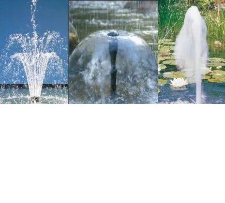 Фонтанная насадка, Jebao FT-04, комплект из 3 фонтанных насадок (вулкан, гейзер, колокол) — фото 1