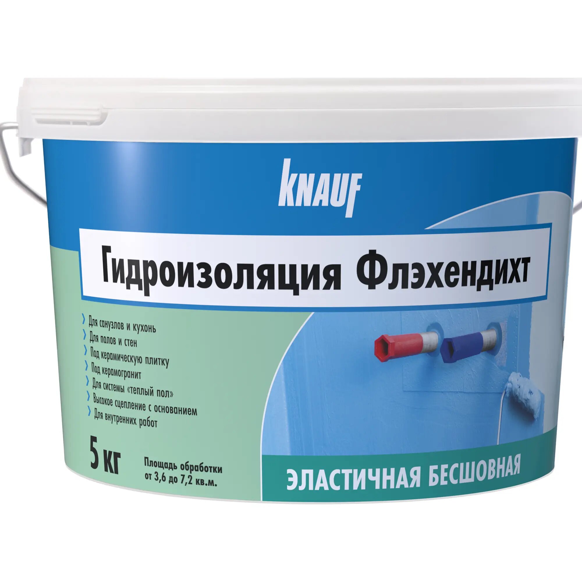 Гидроизоляция Knauf Флэхендихт эластичная бесшовная 5 кг