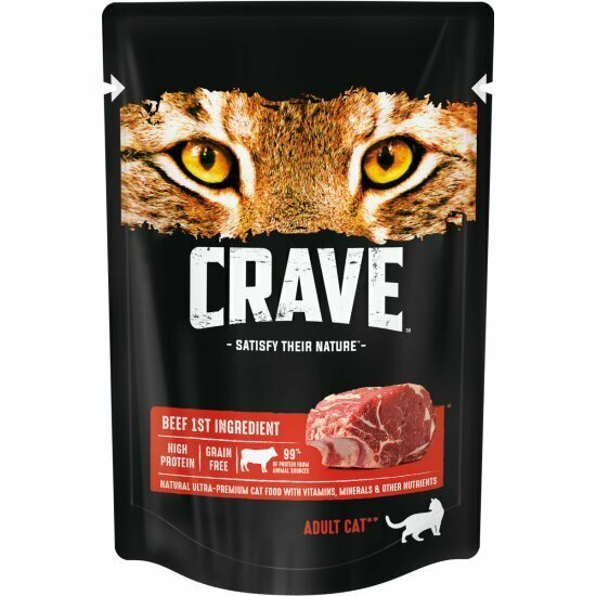 Корм влажный Crave для взрослых кошек Говядина в желе, 30шт х70 г.